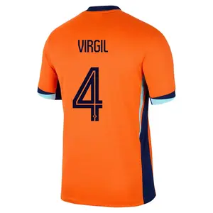2024 UEFA European Championship Netherlands National Team Home Fan Version Short-Sleeve Jersey - No. 4 Van Dijk, No. 21 De Jong, No. 10 Depay)