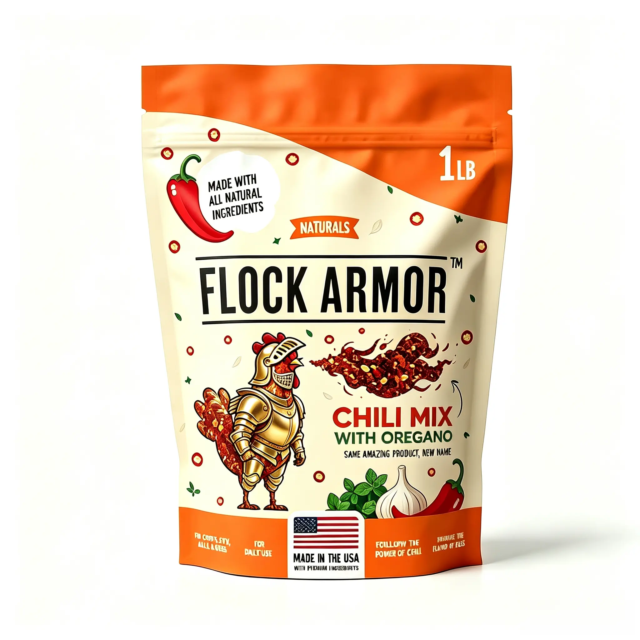 Naturals Flock Armor Chicken Daily Worm Defense Chili Mix, Supports Gut Health, Egg Quality, Feather Condition & Overall Vitality, Made in USA, 16 oz