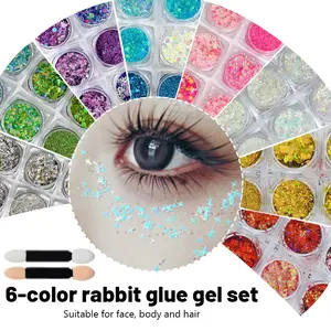 Face Glitter, 8 Color Shift Craft Glitter Powder Color Changing Iridescent Flake Sequin for Epoxy Resin, Nail, Tumbler, Phone Case, Party Decor, Jewelry Making Glitter, Glitter, Hair Glitter, Holographic Concerts Festival Rave Chunky Glitter Gel, 6 Shaped