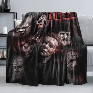 Horror Flannel Blanket The Golden Ghouls Perfect Movie Throw Halloween Blanket Unisex Warm Air Conditioning Blanket 50x60 Decorate Living Room