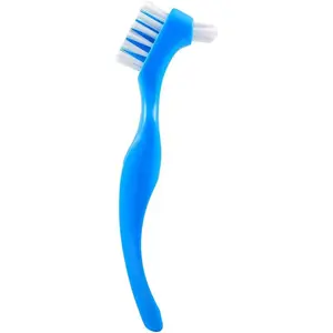 Lit-Pack Denture Clean Toothbrush for Denture Care Tool w/Multi Layered Hard Bristles Dual Hard Bristle for False Teeth Superb Total Cleaning