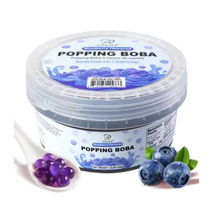 SOEOS Blueberry Popping Boba 550g - Bursting Flavor Pearls for Bubble Tea Frozen Yogurt Desserts & Drinks High-Quality 550 Grams