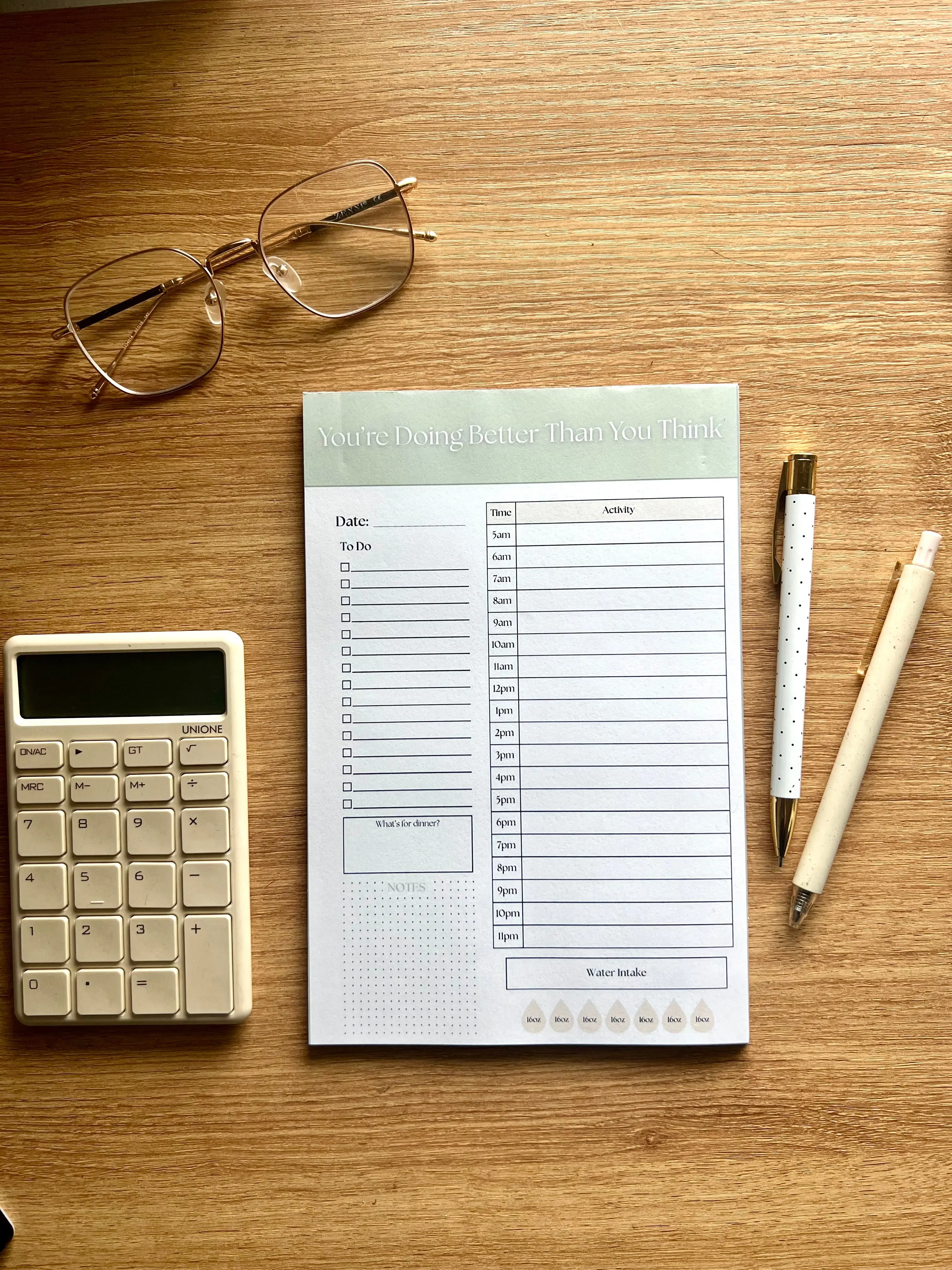 Aesthetic Daily Planner Desk Pad – Minimalist Productivity Planner for Intentional Living & Organized Days