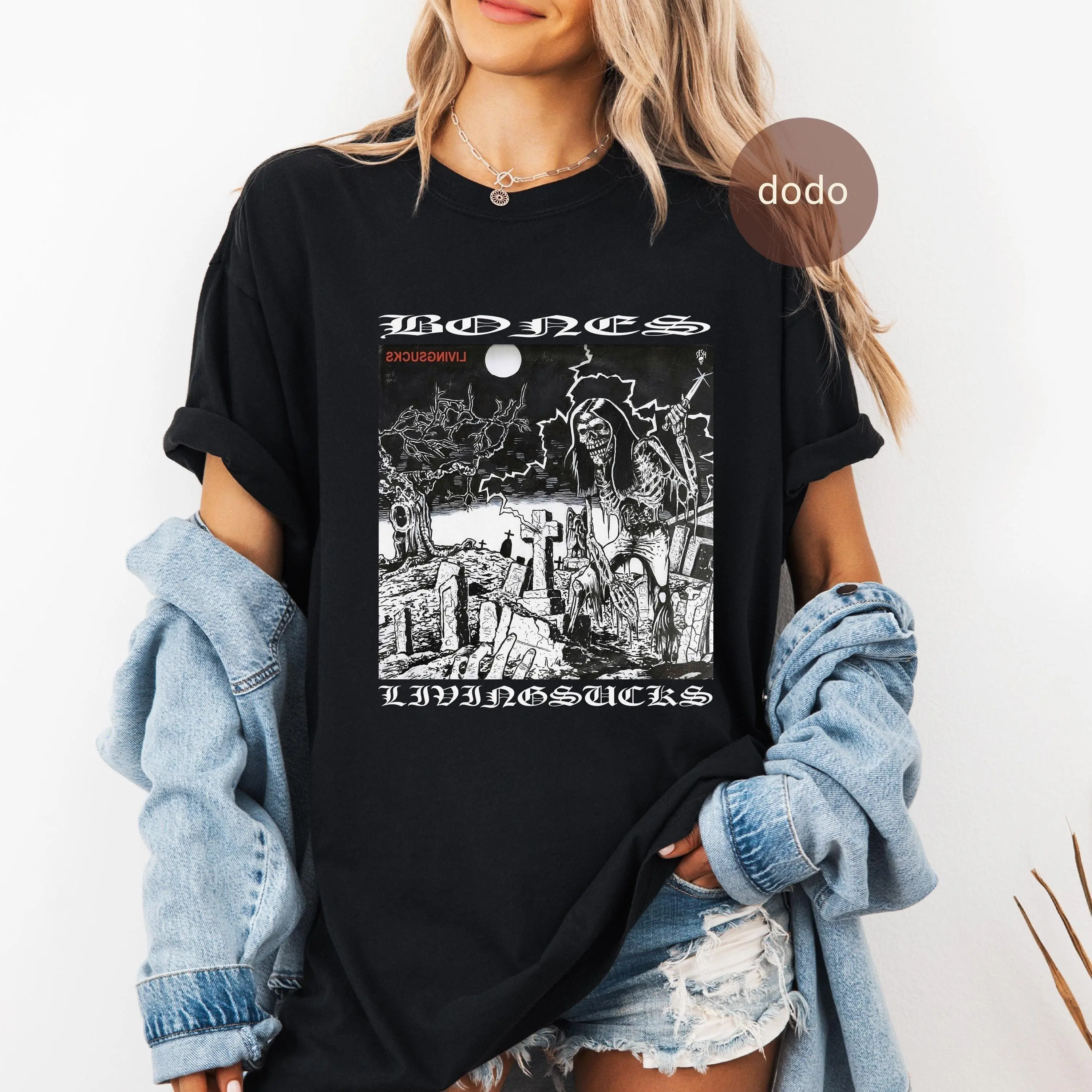 Premium Bones T-Shirt - Rap Music Shirt - LivingSucks Album - Bones Album Shirt - Bones Merch - Unisex Rapper Clothing