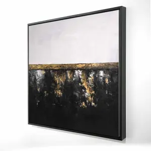 212 MAIN Abstract Industrial Metal-Framed Canvas Artwork, 36x36 in. Artistic Wall Print, Home & Office Wall Decoration, Geometric