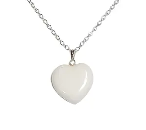 White Jade Heart Necklace