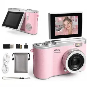 Flip Screen Ccd Camera, Portable Student Camera with Storage Card, Ideal for Teens and Back-To-School, Compact Selfie Digital Camera, Digital Zoom Camera, Portable Vlogging Camera, Digicam, Portable Handheld Camera