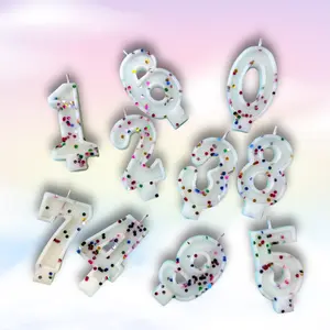 Confetti Number Candle