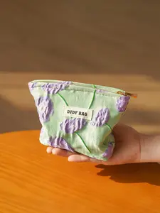 Floral Pattern Zipper Makeup Bag, Portable Small Cosmetic Storage Bag, Versatile Storage Bag for Travel, Makeup, Skincare, Lipstick, Coin, Cash, Card, Travel Essentials, Handheld Cosmetic Pouch