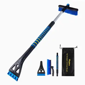 36" Extendable Ice Scraper Snow Brush Detachable Snow Removal Tool with Ergonomic Foam Grip for Car SUV Truck