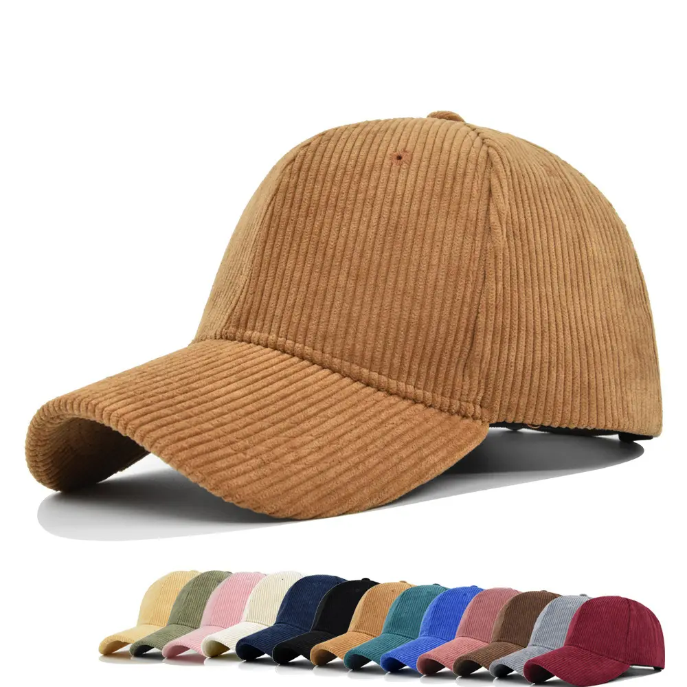 Vintage Solid Corduroy Baseball Cap, a Soft and Stylish Unisex Dad Hat with Adjustable Strap for Fall Winter Streetwear, Adjustable Stylish Hat, All Seasons