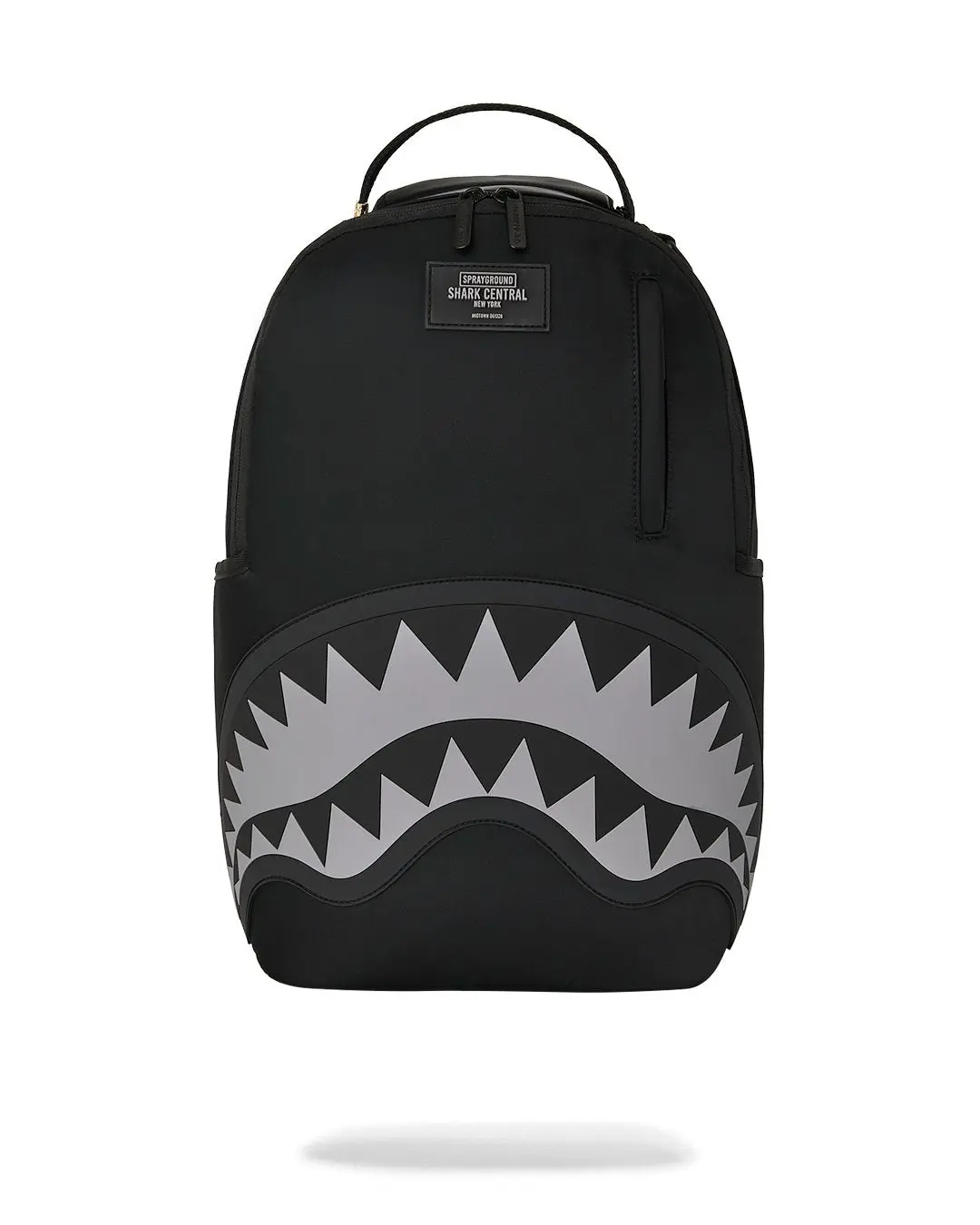 SPRAYGROUND SHARK CENTRAL BLACK NYLON GRAY EMBOSSED BACKPACK