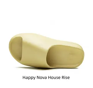 Cream Wavy Sole Slides - Men's Chunky Mules Casual Walking Shoes Comfortable