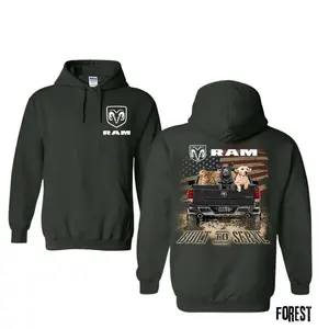 Built to Serve RAM Hoodie – Patriotic Pickup Truck & Dog Graphic, Cotton Blend Fleece Fabric Crew Neck, Long Sleeve Unisex Casual Streetwear Top Sweatshirt, Hoodie, Comfort Colors
