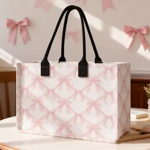 Butterfly Print Large Capacity Storage Bag, Durable Handles, Space-Saving Multi-Purpose Organizer for School Travel Shopping