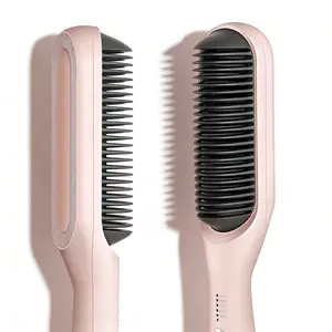 Hair Straightener Comb for Frizz-Free Styling, 2 in 1 Straightening & Curling Brush, Hairdressing Comb, Negative Ions, Gift for Women and Men