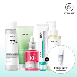 [Anua] Viral Ultimate Glass Skin Bundle | Salmon PDRN Cream + Niacinamide Serum + Double Cleansing + Heartleaf Toner + Daily Lotion | Daily Korean Skincare Kit Hydrating Calming