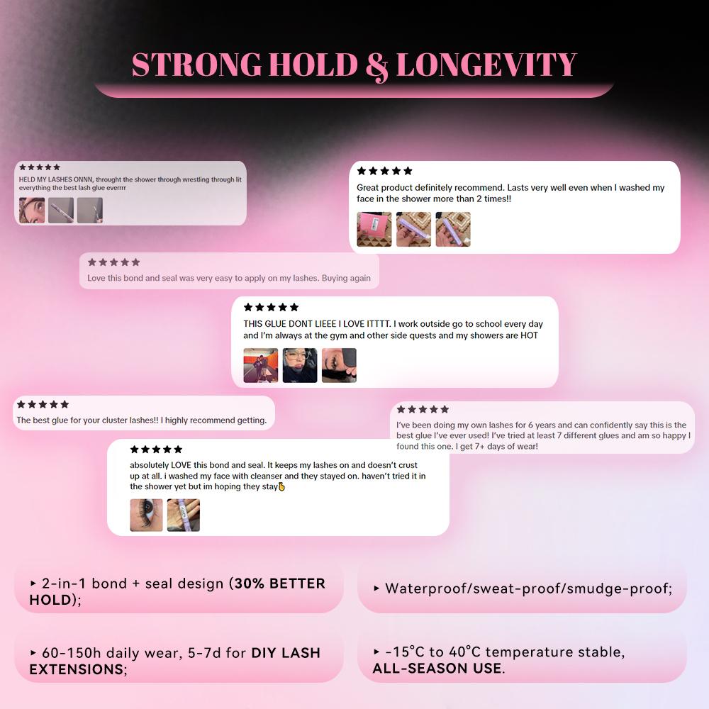 Summer-Proof Waterproof Eyelash Glue  | 24H Hold | No Smudge | #1 for Waterparks & Sweat Spring Glow-Up