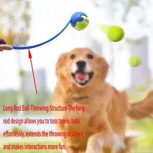Durable Long Rod Pet Ball Thrower, Interactive Dog Training Toy, Outdoor Tennis Ball Launcher, Robust Pet Play Equipment, Ideal for Active Dogs