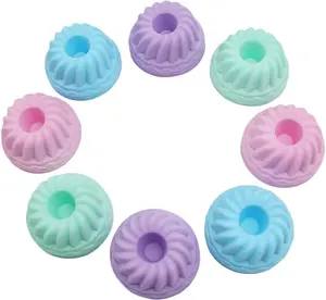 24Pack Mini Silicone Baking Cups, Pumpkin Silicone Molds for Jelly, Nonstick Fancy Dessert Mold, Jello and Mini Cakes Molds