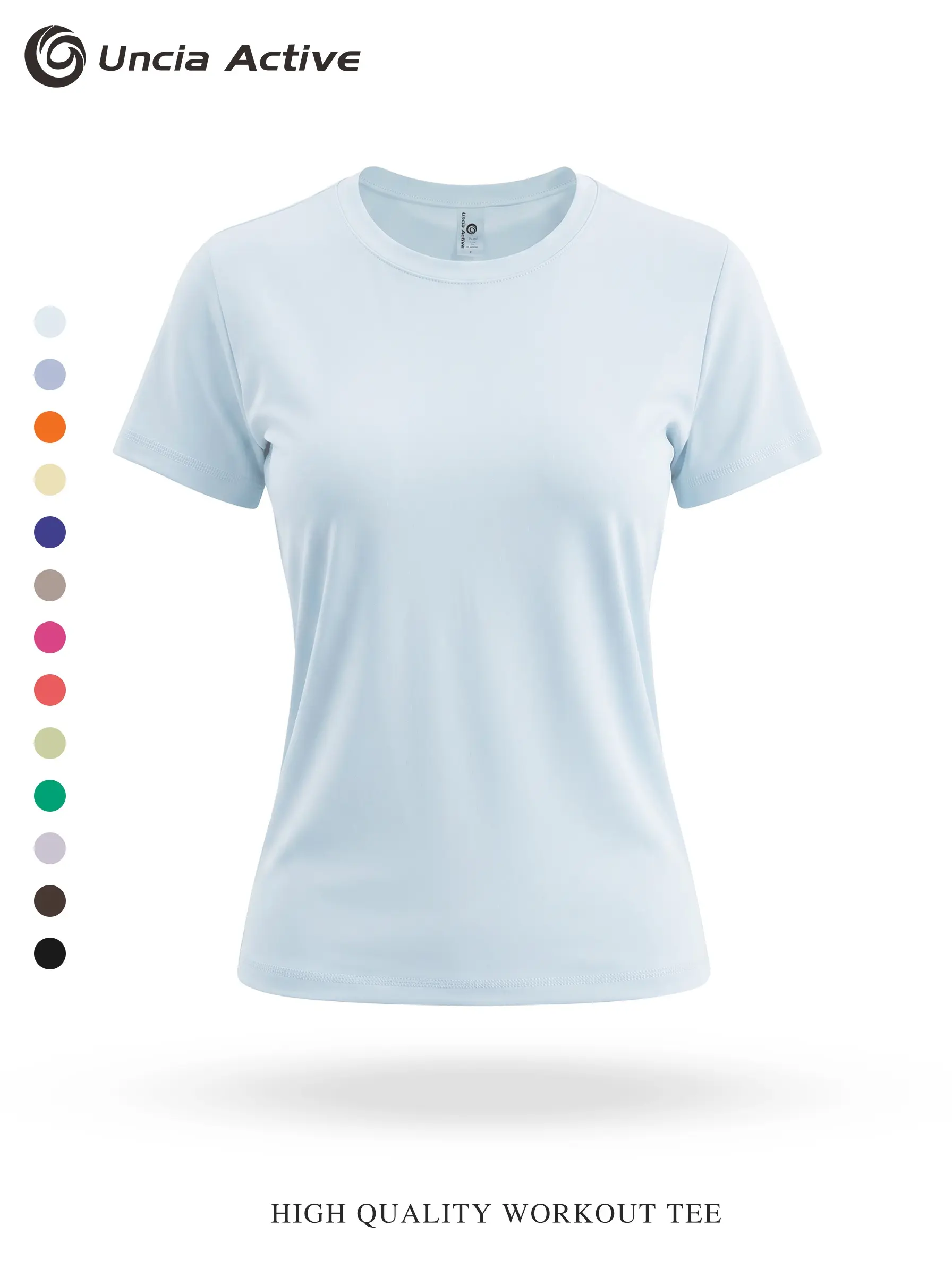 Women High Quality Raglan Short Sleeve Workout T-Shirt, Soft Stretch Sweat Wicking Slim Fit Athletic Yoga Tee, Multi Solid Color Basic Sports Top for Daily Gym Wear