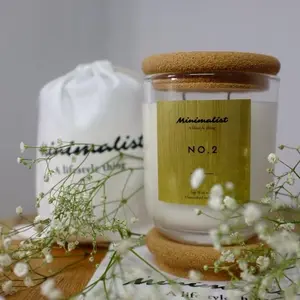 Minimalist No.2 Candle - Gender-Neutral Blend of Amber Velvet Vanilla Eucalyptus Sandalwood Dark Musk Powder & Sea Salt