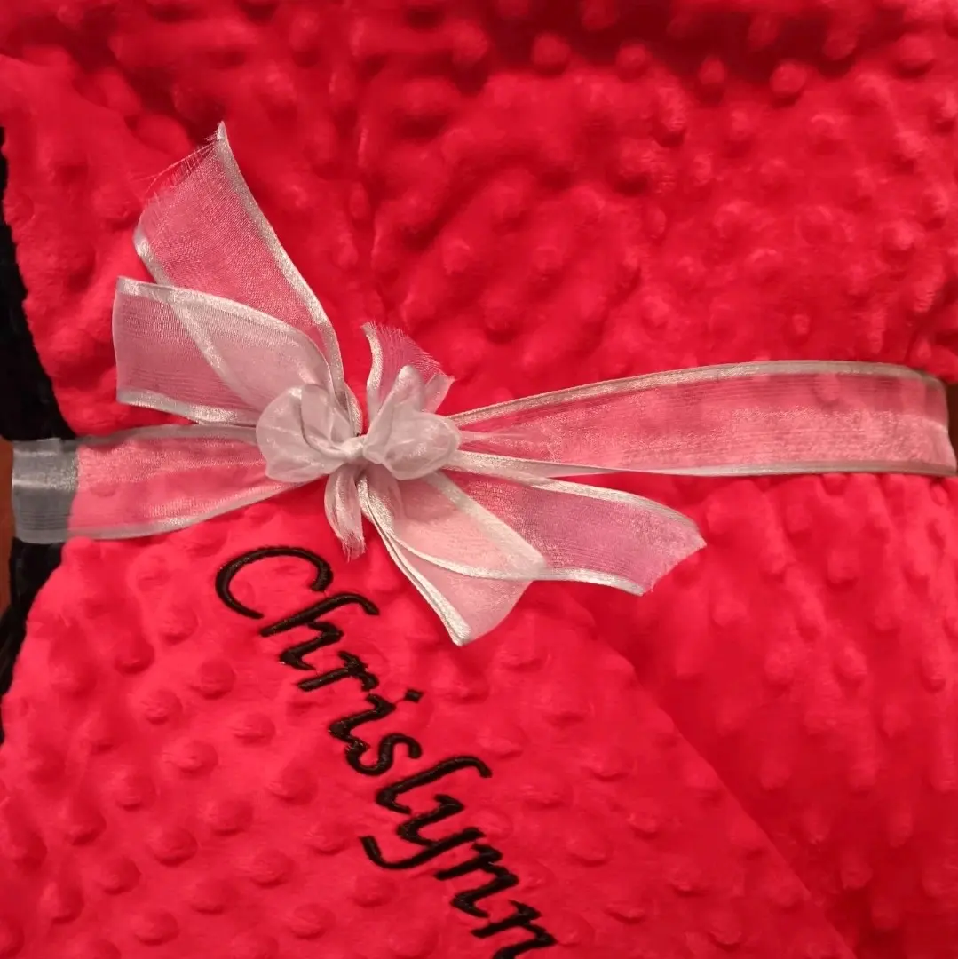 Customized blanket with embroidery