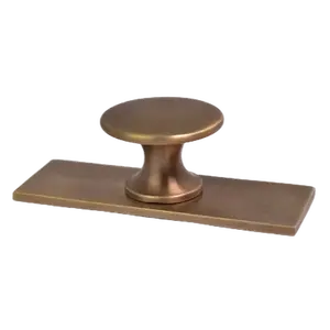 Antique Brass Drawer Knob with Rectangle Backplate