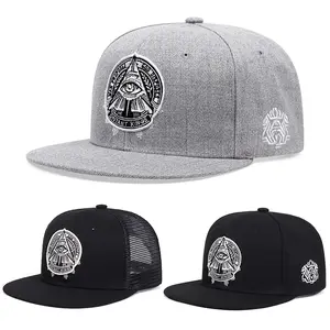 NEW Flat edge hat for men Embroidery of the Eye of God pattern neutral wind fashion Breathable mesh cap