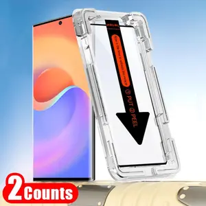 Tempered Glass Screen Protector, 2 Counts Full Coverage Screen Protector, Phone Accessories Compatible with Samsung Galaxy S24 Ultra S23 S22+, Smartphone Accessories