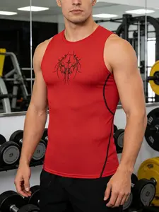 Y2K Aesthetic Compression Tank Top Men Summer Athletic Quick Dry Sleeveless Gym Workout Vest Gothic Tribal Star Cross and Thorn Graphic Print Sport Muscle Tee