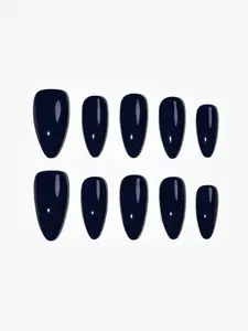 Aura Nails Midnight Ink Almond Press-On Nails - 10 Pc Set