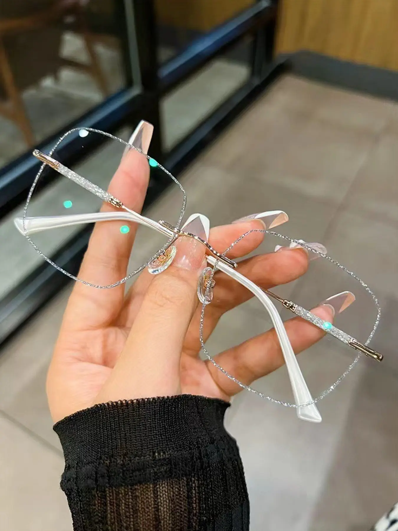 Large Frame Cut Edge Flat Glasses Fashion Versatile Trendy Frames Anti-Blue Light Eyewear, Casual Style Unisex Sunglasses for All Seasons, Trendy Casual Eyeglasses