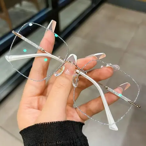 Large Frame Cut Edge Flat Glasses Fashion Versatile Trendy Frames Anti-Blue Light Eyewear, Casual Style Unisex Sunglasses for All Seasons, Trendy Casual Eyeglasses Trending Glasses