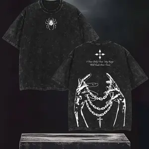 Limited Edition Chain of Judgement Kurapika Hunter x Hunter Anime Double Printed Oversize Lightweight Acid Washed Tee, Gift For anime merch         WPA