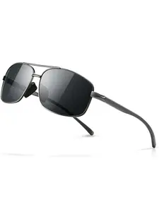 Unisex Vintage Metal Frame Polarized Sunglasses, Trendy Casual Sunglasses for Travel Use, Fashion Accessories for Outdoor Activities, High Quality Sunglasses