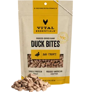 Vital Essentials Freeze-Dried Raw Duck Bites Dog Treats