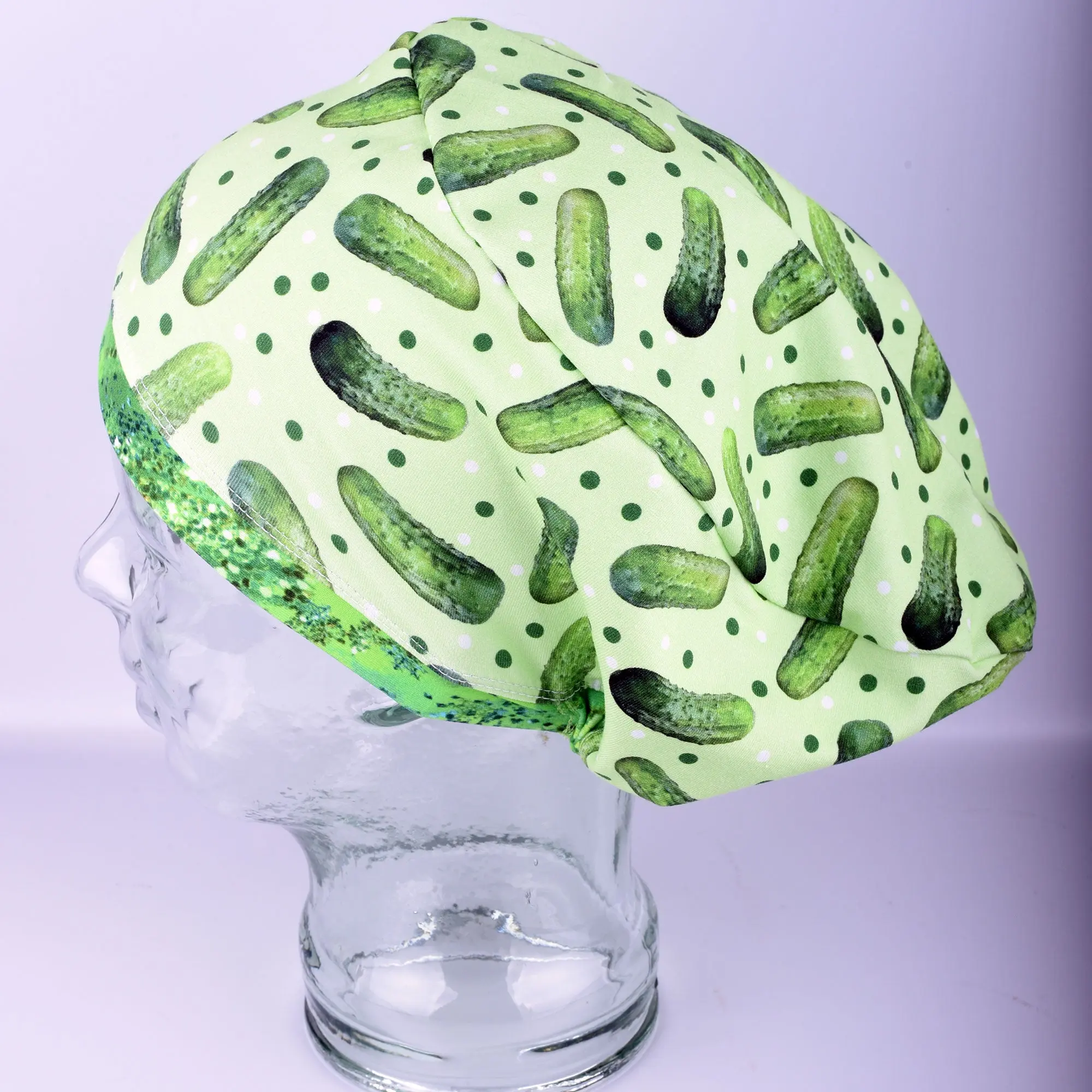 Green Pickles Euro Style Scrub Cap - Stretchy Adjustable Medical Hat for Nurses, Doctors & Dental Professionals | Nurse Uniform Workwear