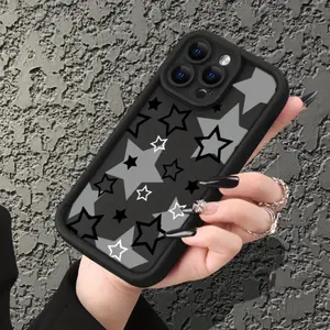 Stylish Phone Case Star Pattern Case for iPhone 17 16 15 14 Pro Max 13 12 11 XR XS Plus Shockproof Full Camera Protection Durable slim Silicone Cover