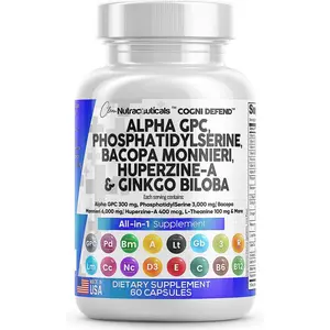 Clean Nutraceuticals Alpha GPC, Phosphatidylserine, Bacopa Monnieri, Huperzine-A, Ginkgo Biloba & More for Brain Booster Supplement Capsules – Cogni Defend