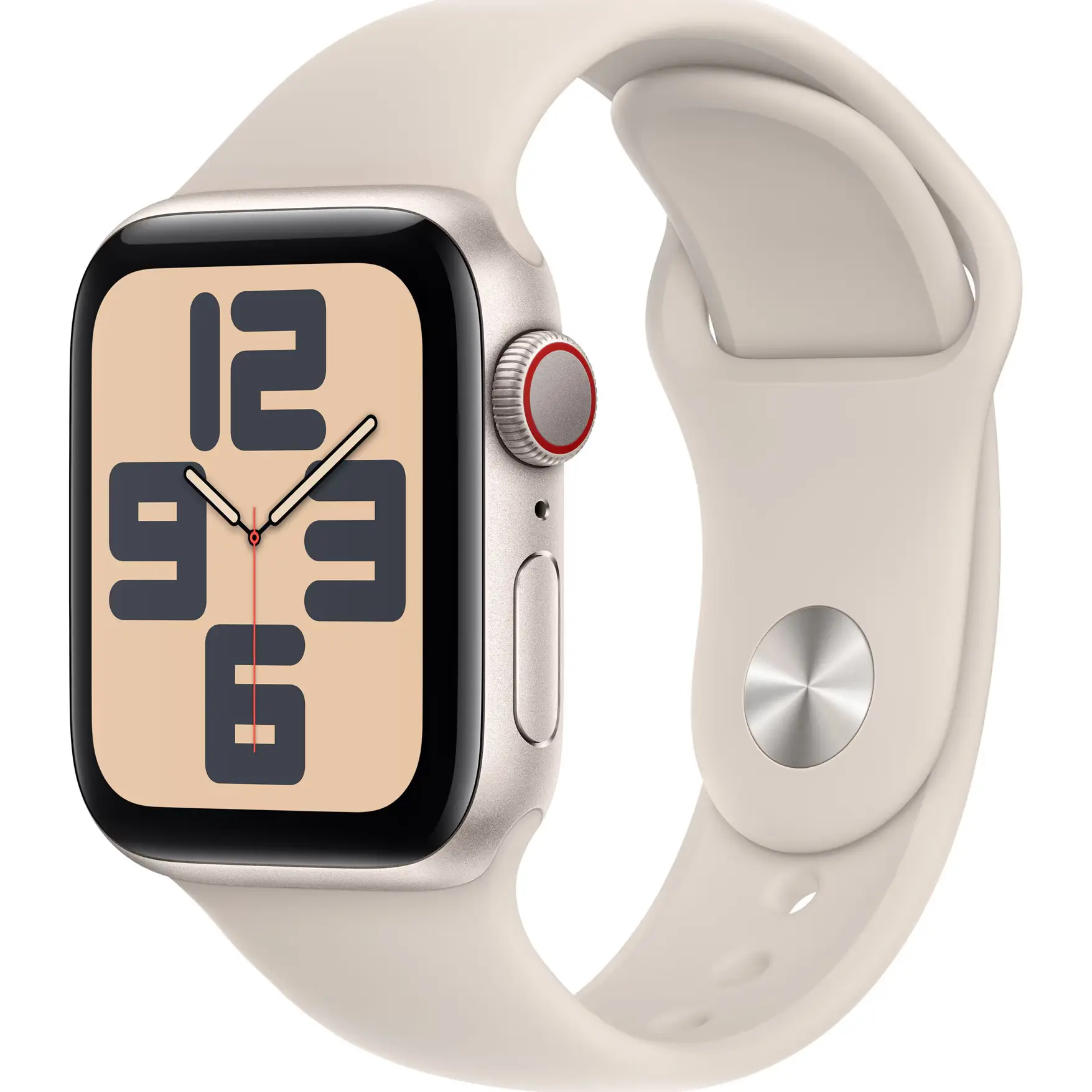 Refurbished Apple Watch SE3 40mm (GPS + Cellular) Aluminum Starlight with Medium/Large Starlight Sport Band - Premium