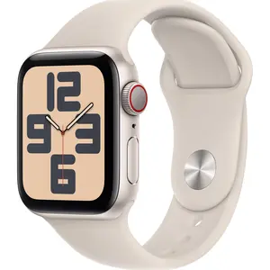 Refurbished Apple Watch SE3 40mm (GPS + Cellular) Aluminum Starlight with Medium/Large Starlight Sport Band - Premium
