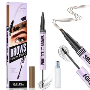 Waterproof Sweat-Proof Smudge-Free Transparent Eyebrow Gel, Natural Spreading Wild Liquid Four-Corner Brow Pen, Long-Lasting Makeup Tool, Eyebrow Pencil
