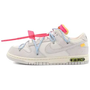 OFF-WHITE x Nike Dunk "The 50" NO.38 Sneakers with Blue Laces and Red Buckle for Men and Women