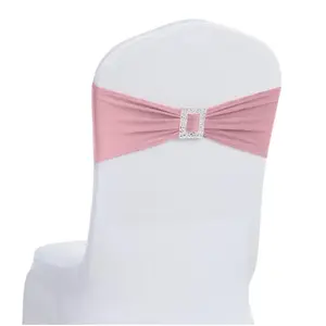 20 PCS  Chair Sashes Bows Stretch Chair Cover Band with Buckle Slider Universal Elastic Chair Ties for Wedding Banquet Party Event Decoration