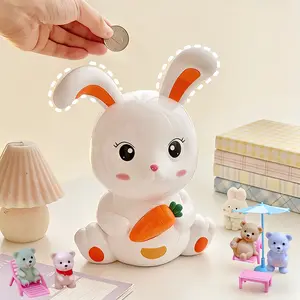 Cute Rabbit Money Bank for Kids, Cartoon Creative Anti-Drop Savings Jar, Baby Exclusive Piggy Bank, Coin Piggy Bank, Suitable for Boys and Girls Ages 3-12