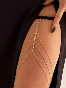 New Trendy Leg Chain for Women, Sexy Multi-Layer Beaded Body Chain, Diamond Accented Fashion Accessory, Body Jewelry, Chic Body Jewelry