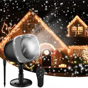 Christmas Snowfall Projector Lights Indoor Outdoor Holiday Lights with Remote Control White Snow for Halloween Xmas Party Wedding Garden Landscape Decoration