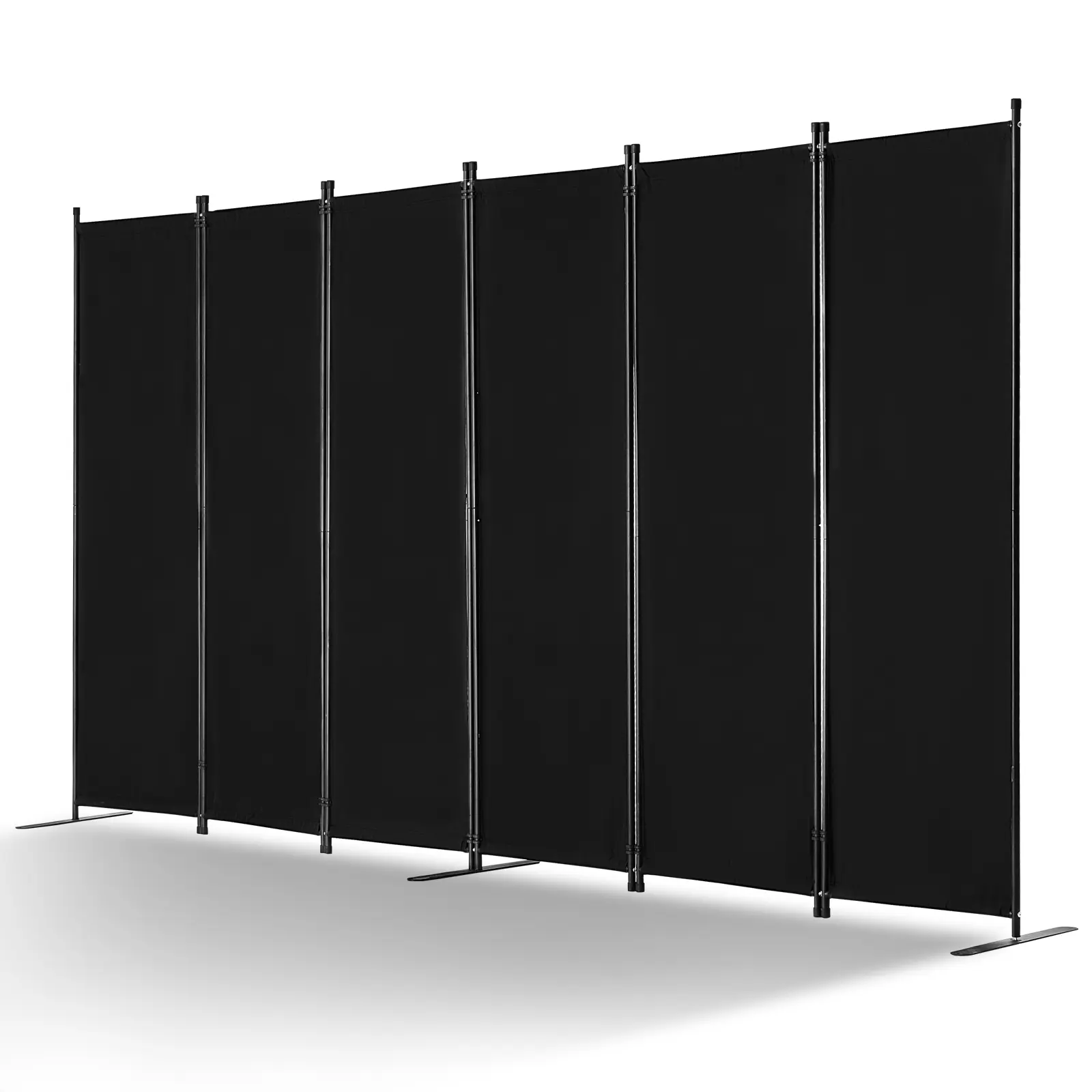 【BackToSchool】VEVOR Room Divider, 6 Panel Room Divider, Folding Privacy Screen and Portable Partition Divider for Room Separation, Freestanding Room Partitions for Office, Bedroom, Study, Black