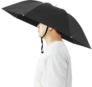 Hands-Free Fishing Umbrella Hat - 37 Inch UV Protection Cap for Outdoor Activities